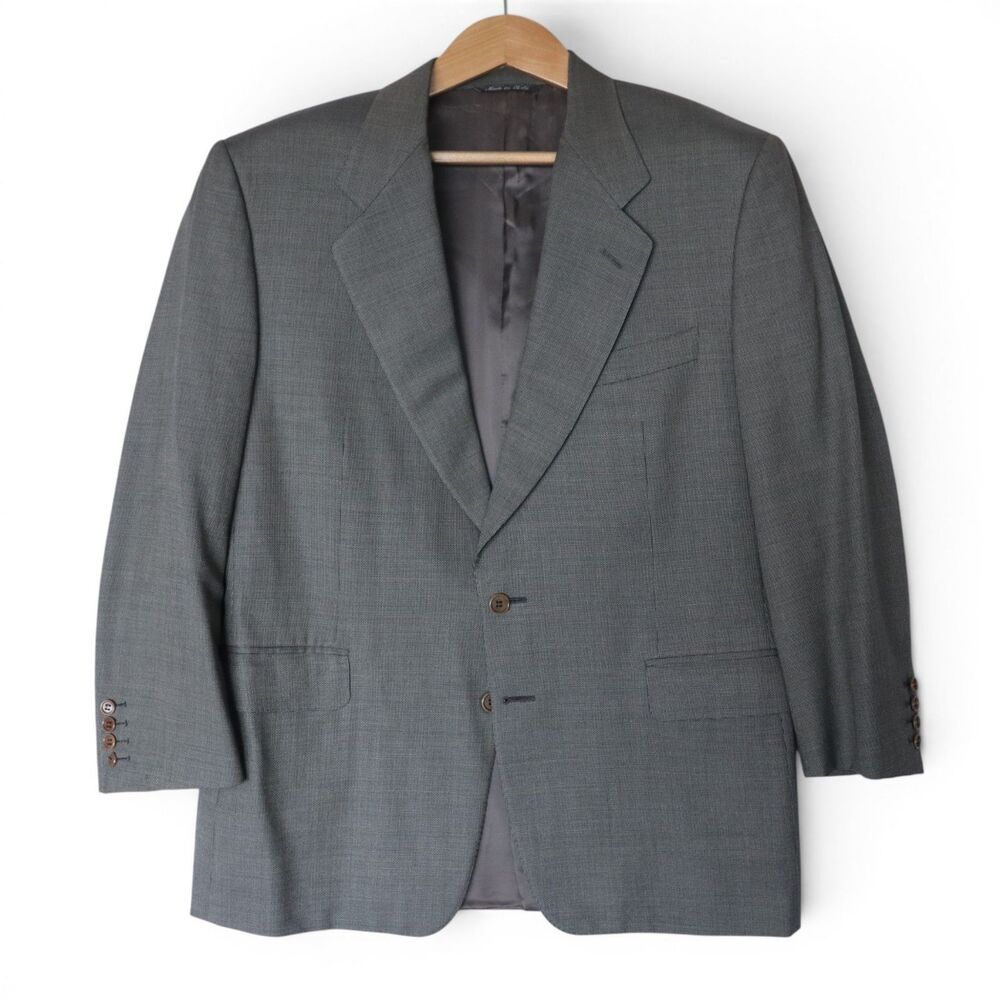 Canali Barneys NY Men's EU50/US40 Wool Silk Blazer Sport Coat Jacket Gray Italy